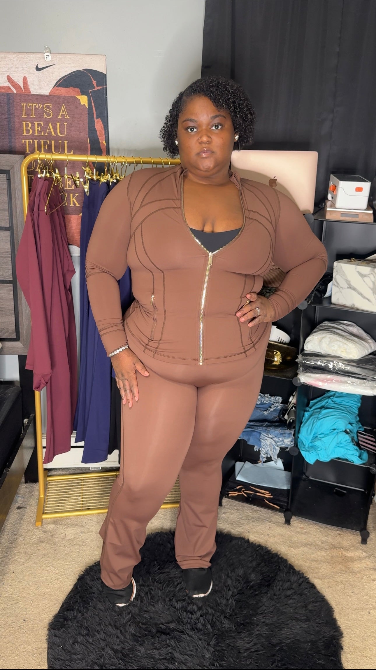 LKC Brown Flared Active Pants