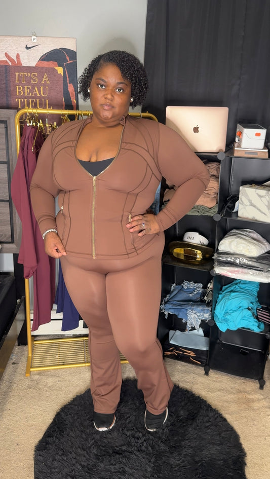 LKC Brown Flared Active Pants