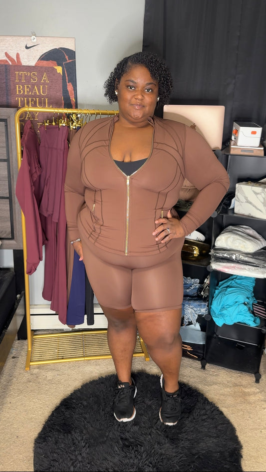 LKC Brown Fitted Active Jacket